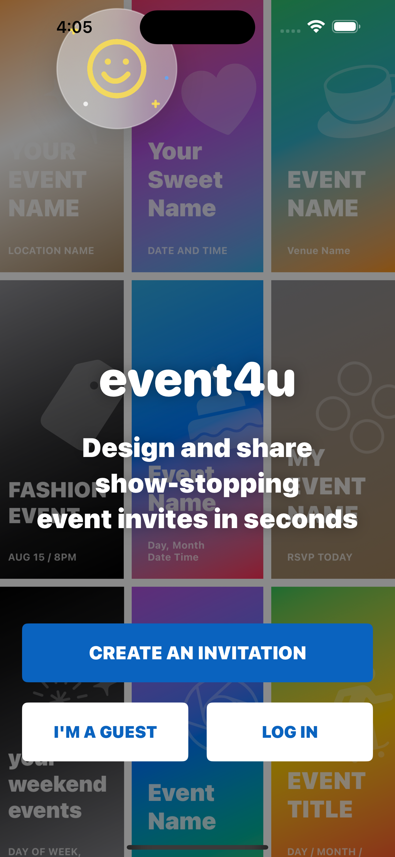 Event 4U event invitation product surface