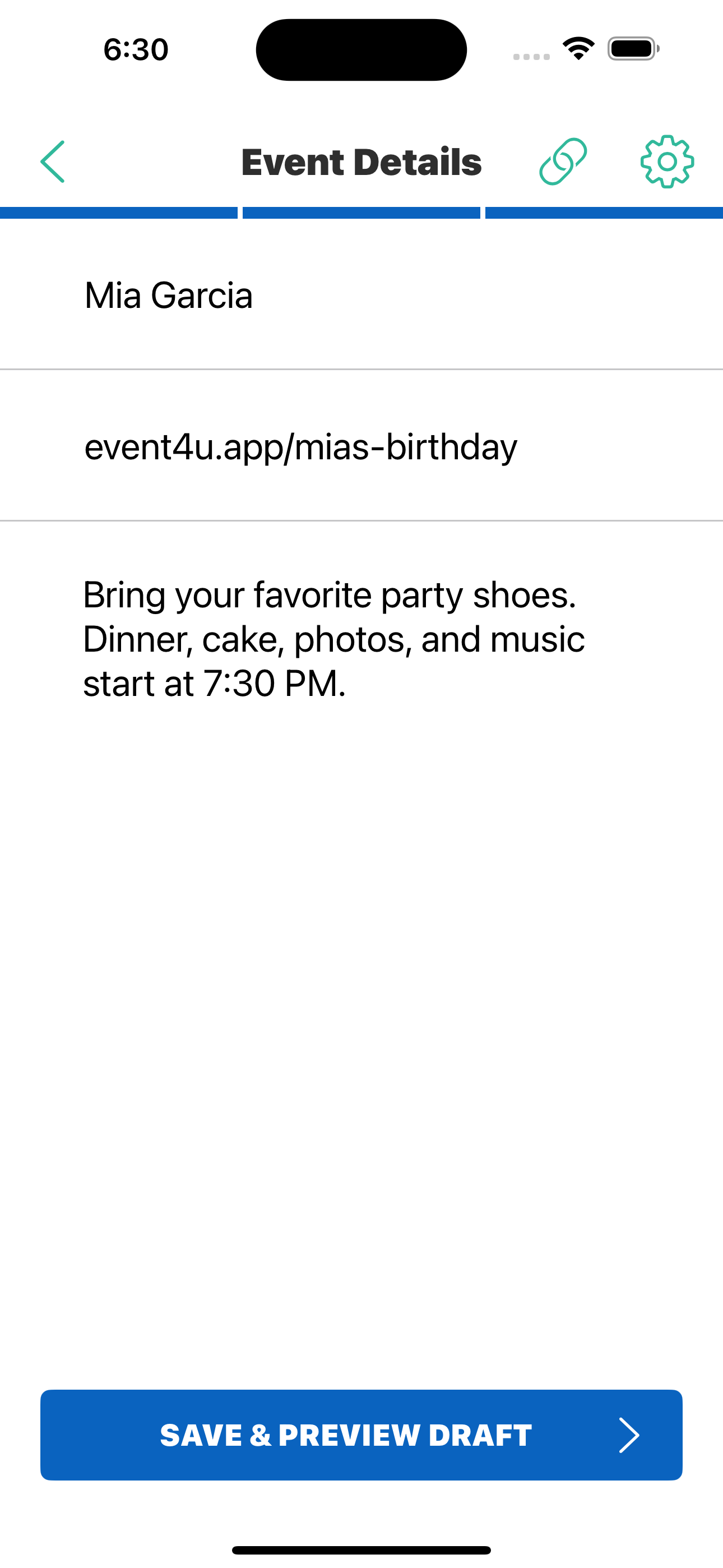 Scheduling, events, or payment stay attached
